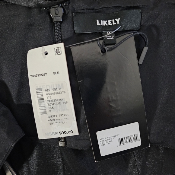 New Likely Rosaline Cropped Sateen Adjustable Straps Cami Top In Black NWT Sz M - Picture 6 of 8